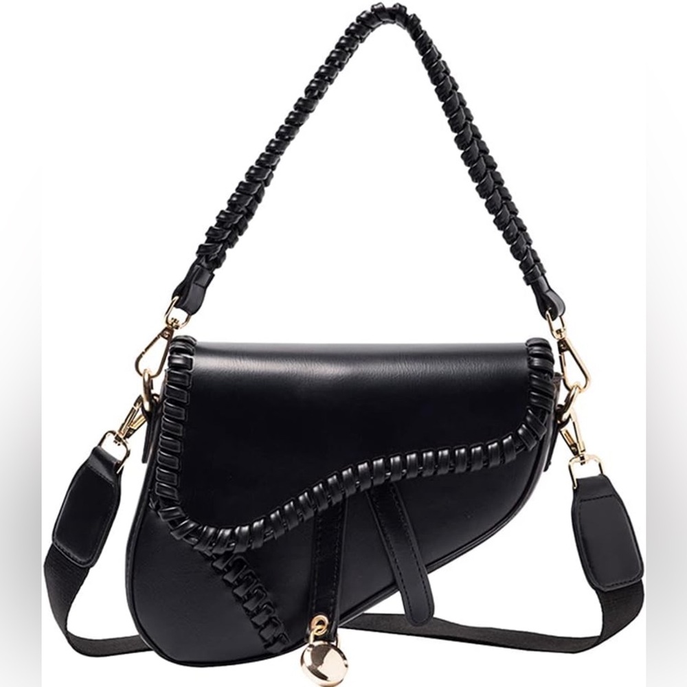 Trendy Saddle Shoulder Clutch Purse Underarm Handbag Satchel Crossbody Bag NWOT